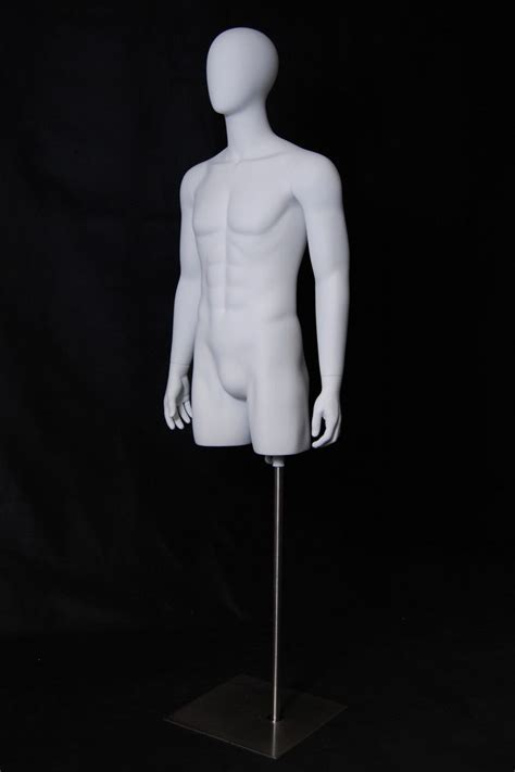 Egghead 34 Male Mannequin Torso With Head And Arms Matte White