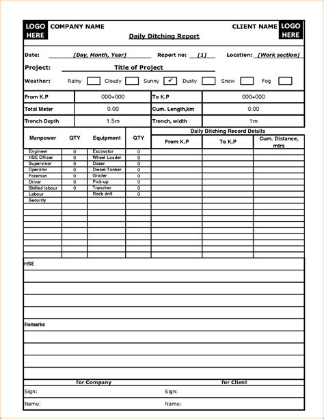 Weekly Construction Progress Report Template Excel Excel Templates