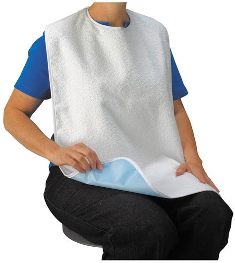 Adult Mealtime Terry Bib With Liner Free Shipping