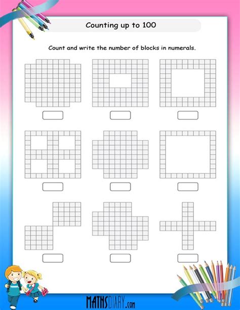 Counting Blocks Math Worksheets