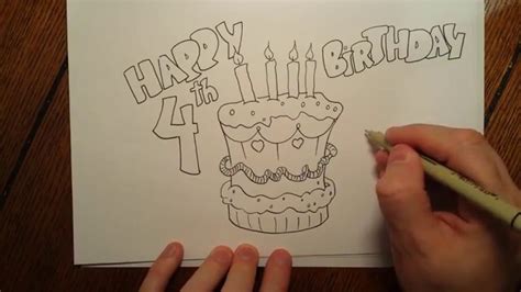 Cartoon birthday cake step by step drawing lesson. How to draw a birthday cake Kids drawing series easy cartoons - YouTube