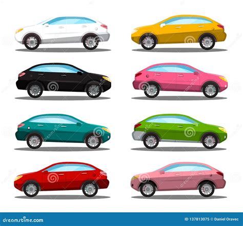 Car Icon Colorful Vector Cars Symbols Set Stock Vector Illustration