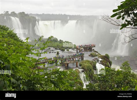 Iguazu Falls Brazilian Falls From Walkway Near Devils Throat Brazil