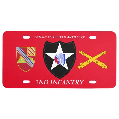 2nd Bn 17th Field Artillery 2nd Infantry Division License Plate Zazzle