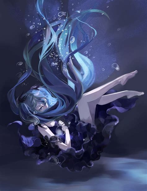 Miku Under Water Anime Anime Hatsune Miku Anime Art