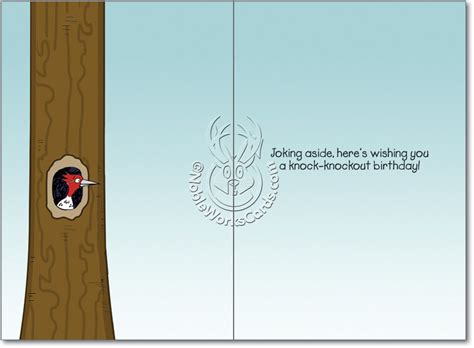 Adult Humorous Birthday Paper Card Knock Knock Joke