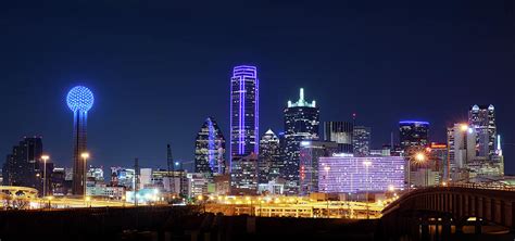 Purple Night Dallas Skyline 020218 Photograph By Rospotte