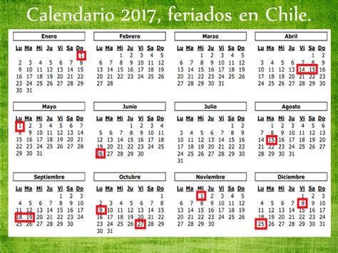 Calendario 2024 Chile