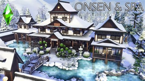 Japanese Onsen And Spa Snowy Escape 🗻 Sims 4 Speed Build Nocc
