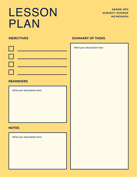 Fillable Lesson Plan Template Fillable Printable Pdf Download Images