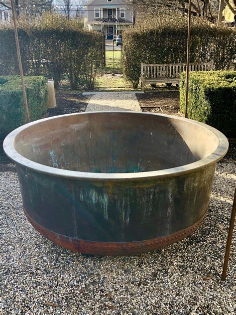 Garden fountains > fountain installation • fountains at ebay. Enormous 19th Century Riveted French Copper Cheese Vat ...