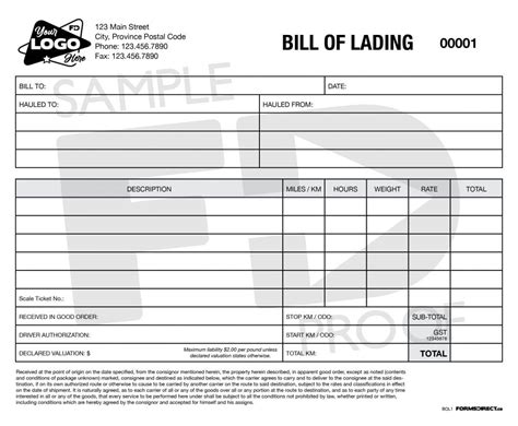 Bill Of Lading Forms Templates Forms Direct