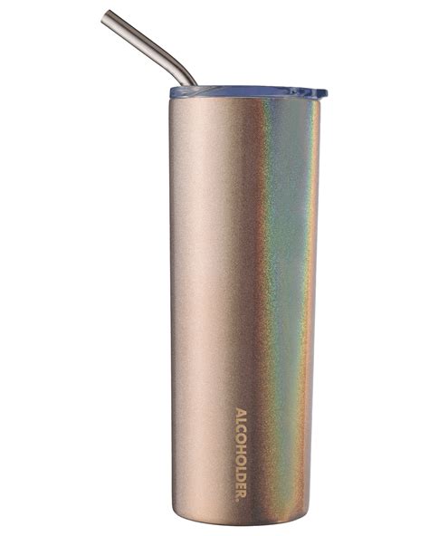 Alcoholder Glitter Iridescent Skinny Slim Vacuum Insulated Tumbler