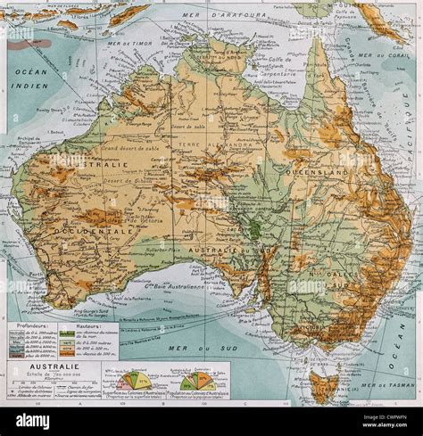 Australia Physical Map Stock Photo Alamy