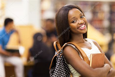 Beautiful Female African American University Student Portrait Stock