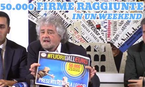Beppe Grillo Presenta Il Referendum Fuoridalleuro Alla Stampa Estera