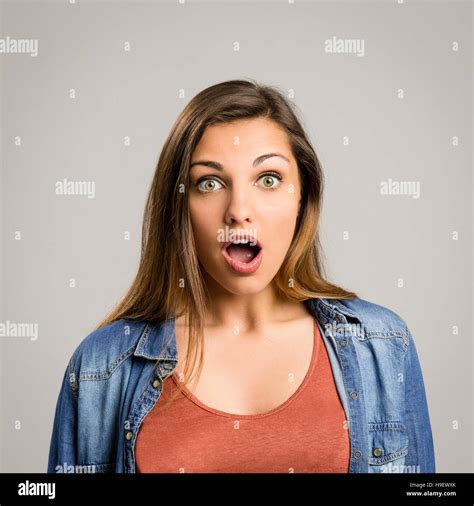 Woman Shocked Funny Face Hi Res Stock Photography And Images Alamy
