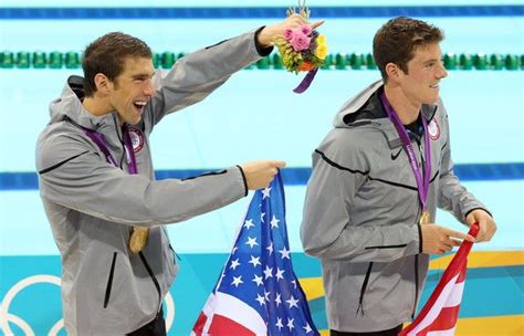 The Usa Swim Team Led By Michael Phelps Win The Gold Medal Over The