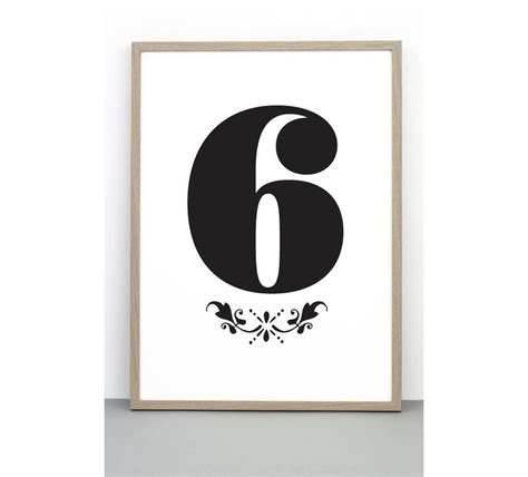 Number 6 Print Printable 0 9 Poster Downloadable Etsy