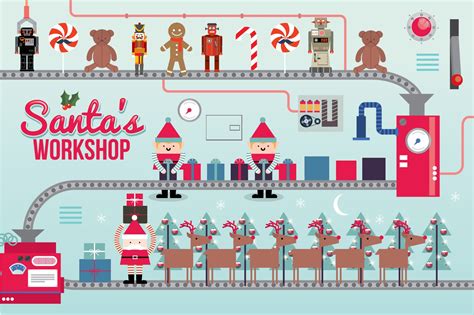 Santas Workshop Illustrationvector Illustrations ~ Creative Market