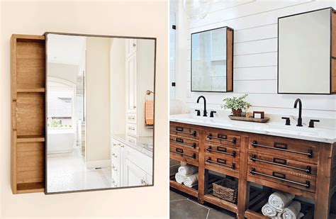 Medicine Cabinet Mirror With Slide Out Shelving Decor Steals