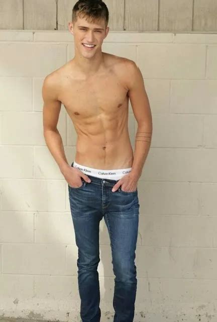 Shirtless Male Blond Clean Cut Lean Jeans Freshman College Jock Photo X G Picclick