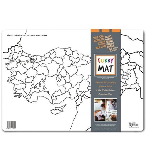 BaşaranButik Funny Mat Türkiye Dilsiz Haritası 33 5x48cm
