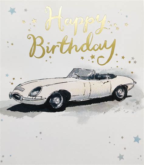 Hallmark Happy Birthday Greeting Card With Jaguar Car 25507728