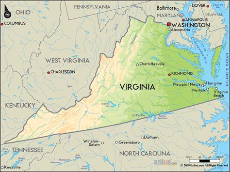 Political Map Of Virginia Ezilon Maps Images And Photos Finder