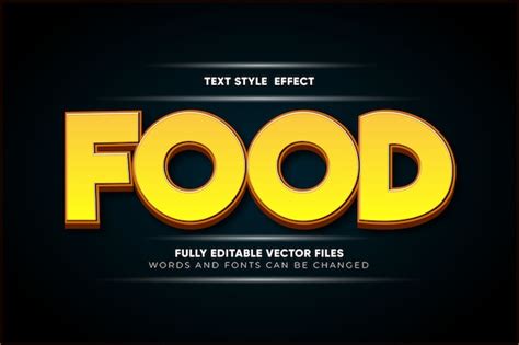 Premium Vector Food Editable Text Style Effect