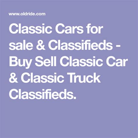 Classic Cars For Sale And Classifieds Buy Sell Classic Car And Classic