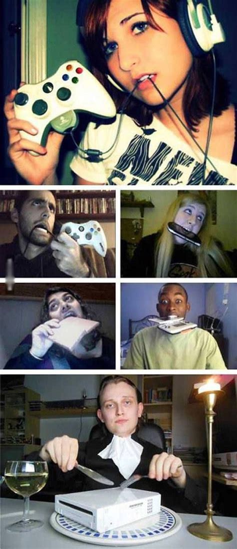 A Collage Of Photos With People Playing Video Games