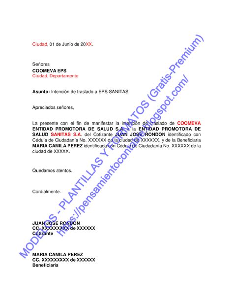 349617867 Formato Carta Solicitud De Traslado De Epsdocx Bogota Mayo Images