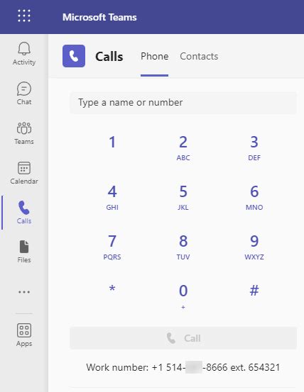 Microsoft Teams Dial Pad Does Not Show Extension Number For Direct