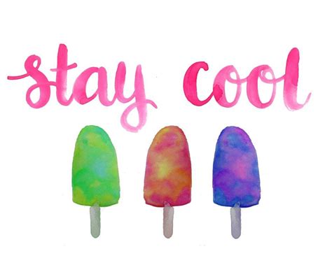 Stay Cool Summer Art Prints Quote Art Decor Popsicle Wall Art This