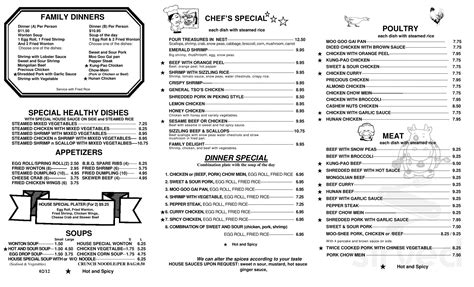 Eastern Chinese Restaurant Menu In Houston Texas Usa