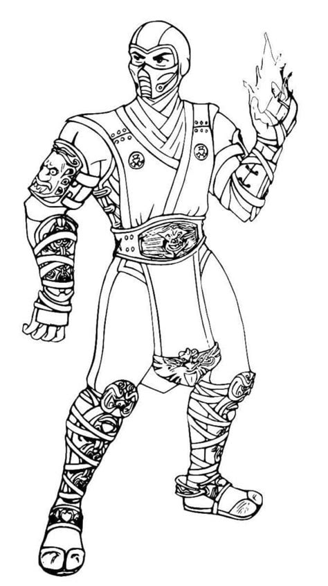 Mortal Kombat Sub Zero 7 Coloring Page Free Printable Coloring Pages