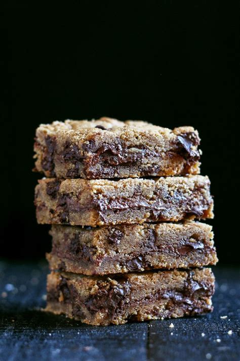Amazing Rich And Indulgent Brown Butter Blondies Stuffed With Nutella And Sprinkled With Sea
