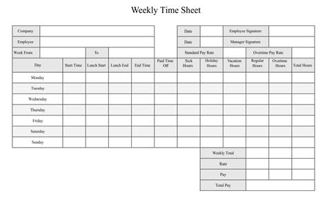8 Best Printable Monthly Time Sheets
