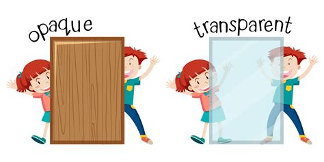 English Opposite Word Opaque And Transparent 474551 Vector Art At Vecteezy