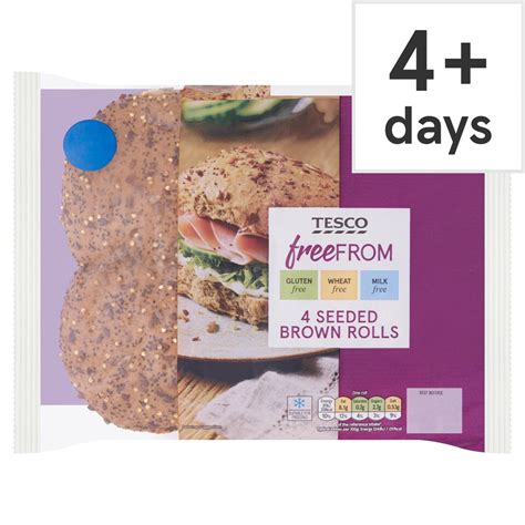 Tesco Free From Seeded Brown Rolls 4 Pack Tesco Groceries