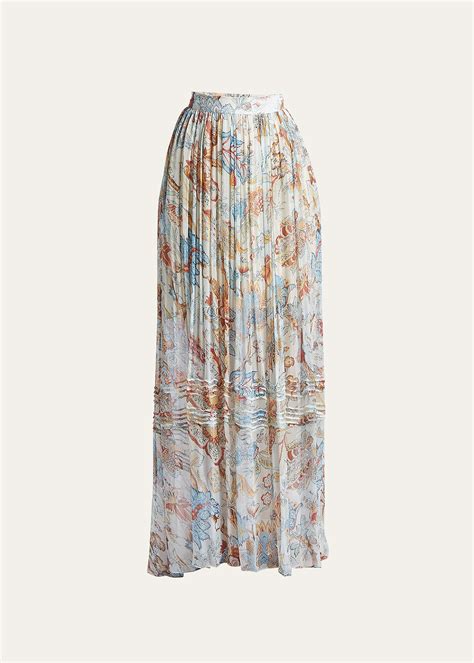 Pleated Silk Skirt