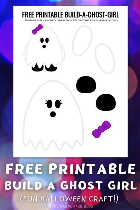 Build A Ghost Girl Free Printable Halloween Paper Craft