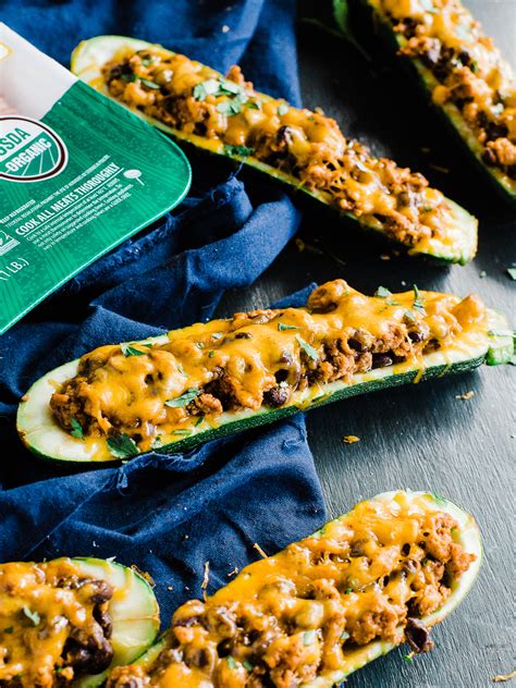 Not a huge zucchini fan? Stuffed Zucchini Boats with Ground Turkey - Dad With A Pan