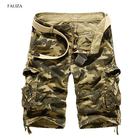 Faliza Us Size 2018 New Summer Mens Camouflage Loose Cargo