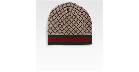 Gucci Wool Knit Hat In Brown For Men Lyst