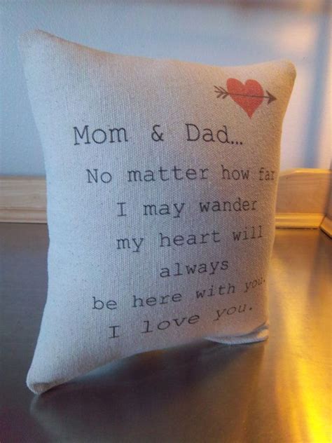 These diy christmas gift ideas are great for family, friends, your boyfriend, girlfriend, mom, dad, best. Parents gift, quote throw pillow, Mom and Dad cushion ...