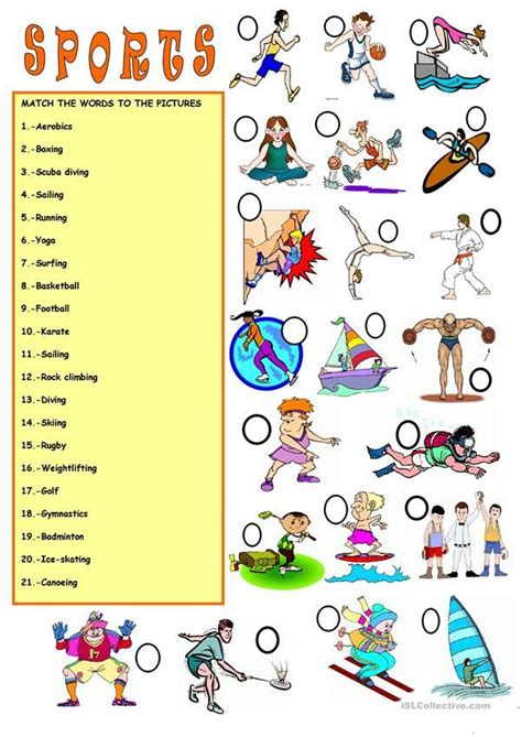 Vocabularysports English Esl Worksheets For Distance Learning And