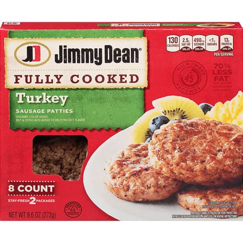Jimmy Dean Fully Cooked Turkey Sausage Patties 8 Count Sausage