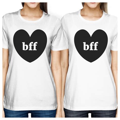 365 Printing Bff Hearts Cute Best Friend Matching T Shirts White